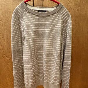 Banana Republic Cashmere Blend Striped Sweater Size M Oatmeal